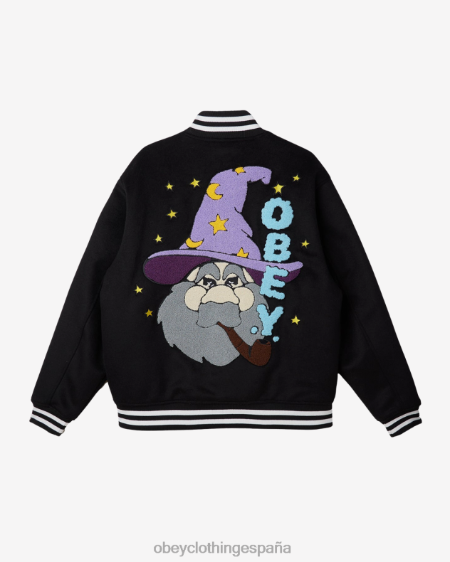 ropa OBEY chaqueta universitaria mago negro hombres 0RV2P813