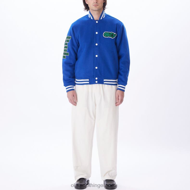 ropa OBEY chaqueta universitaria roll call surf azul hombres 0RV2P812