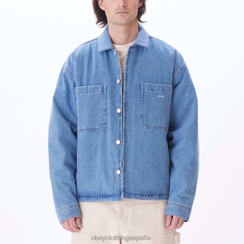ropa OBEY chaqueta vaquera pintores índigo claro hombres 0RV2P835