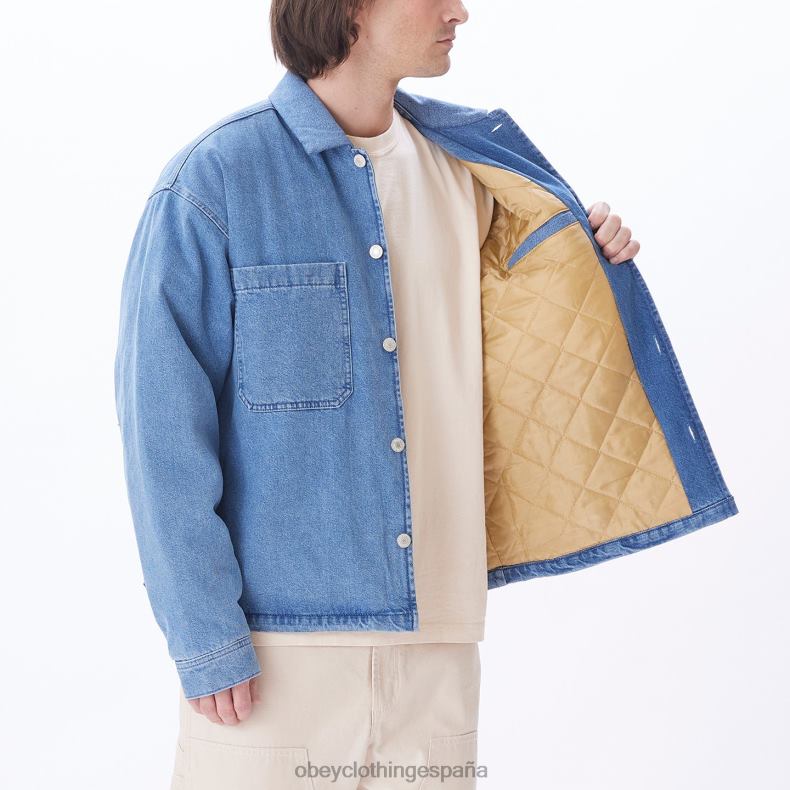 ropa OBEY chaqueta vaquera pintores índigo claro hombres 0RV2P835
