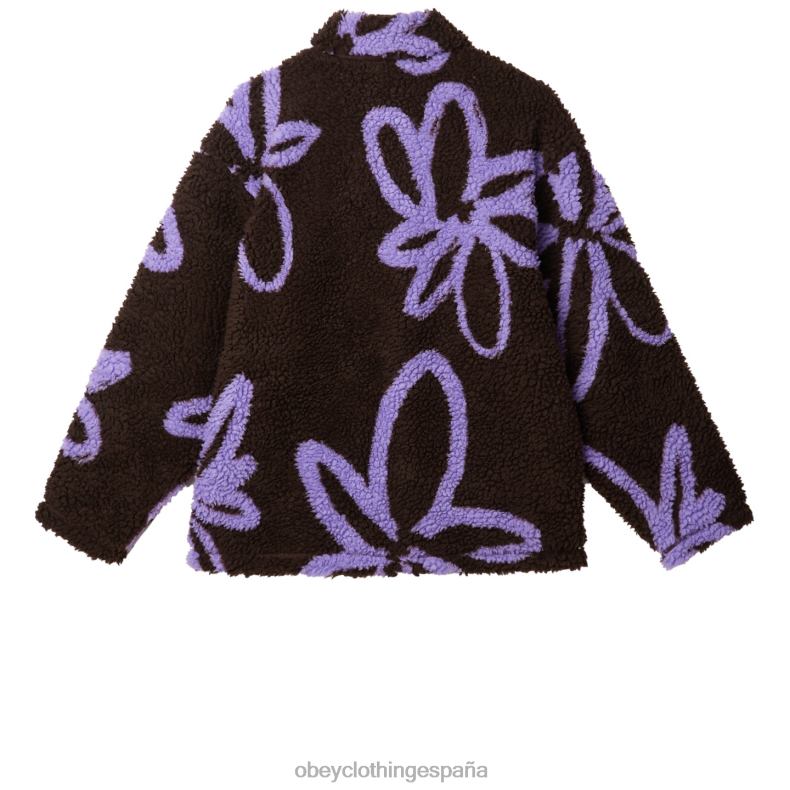 ropa OBEY porciones chaqueta sherpa java marrón multi hombres 0RV2P828