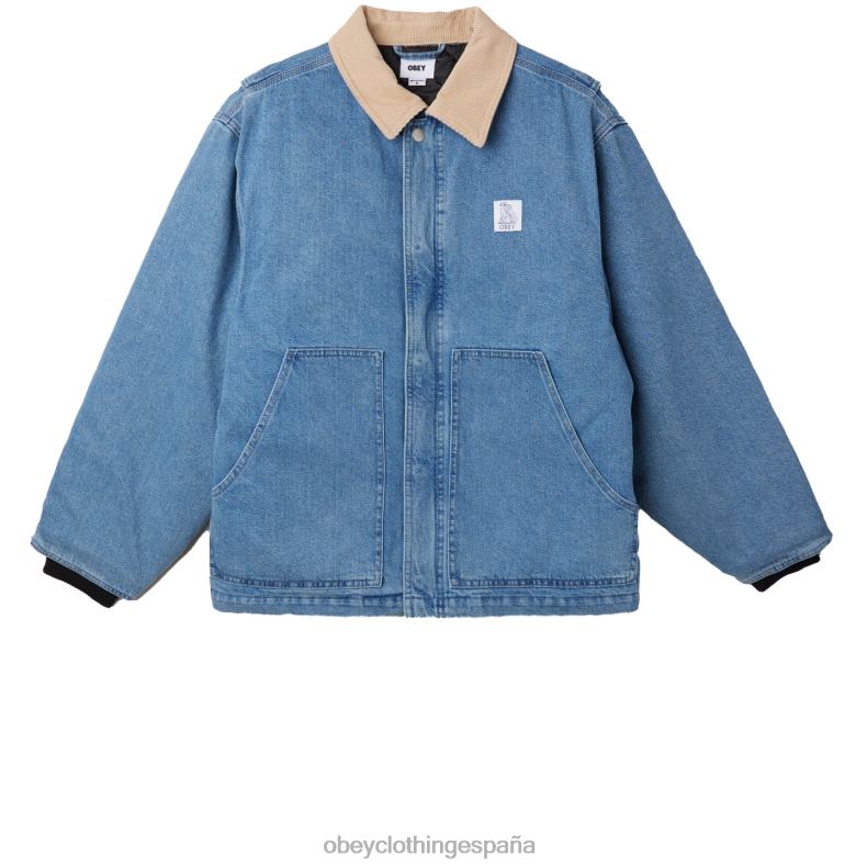 ropa OBEY trabajar alrededor de la chaqueta índigo claro hombres 0RV2P827