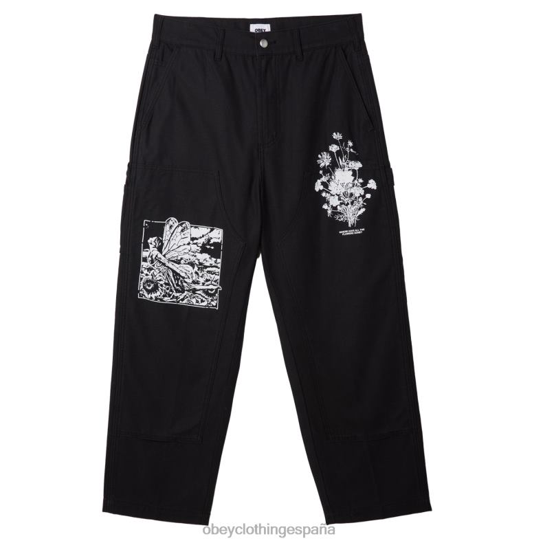 ropa OBEY carpintero estampado de sarga big timer negro digital hombres 0RV2P919