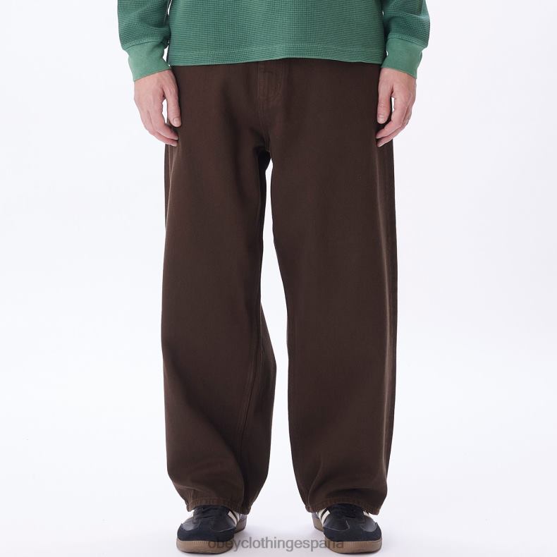 ropa OBEY jean holgado java marrón hombres 0RV2P928