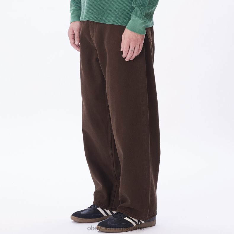 ropa OBEY jean holgado java marrón hombres 0RV2P928