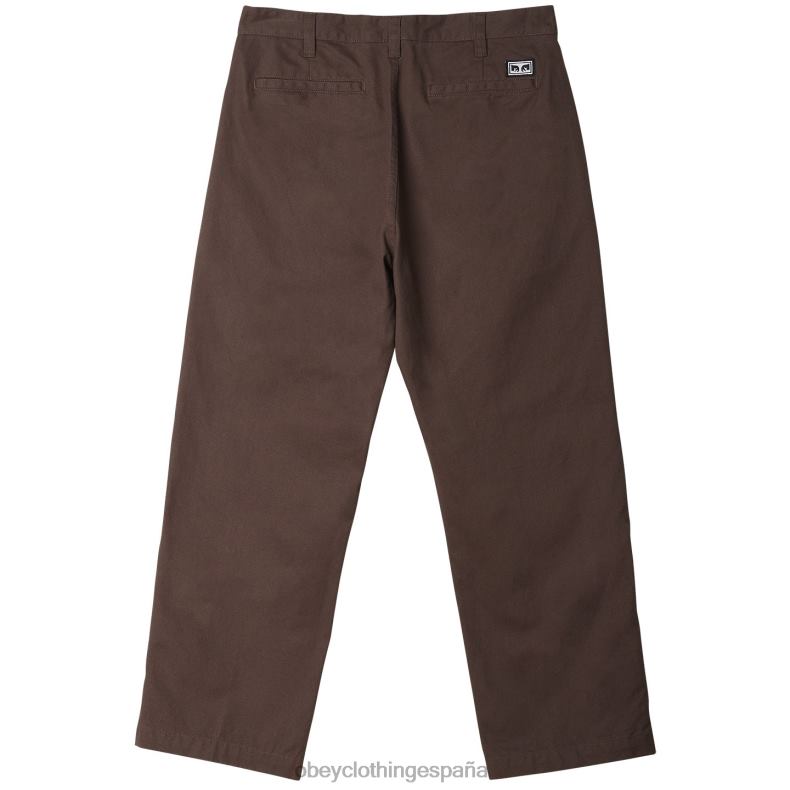 ropa OBEY pantalón con bordado estate marron oscuro hombres 0RV2P952