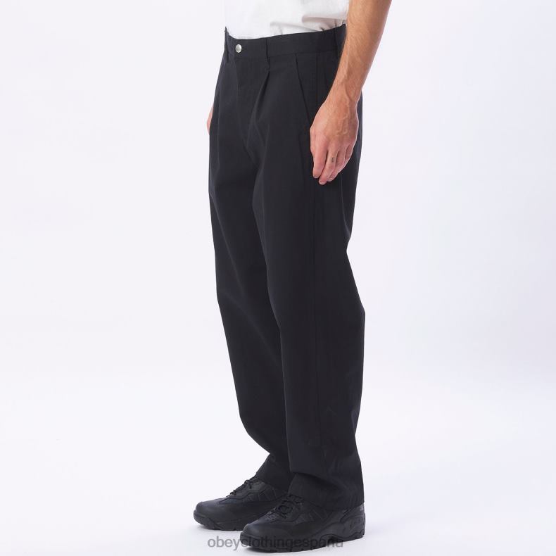 ropa OBEY pantalón con bordado estate negro hombres 0RV2P950