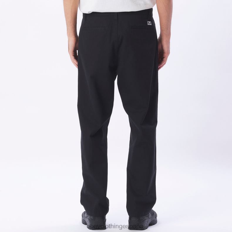 ropa OBEY pantalón con bordado estate negro hombres 0RV2P950