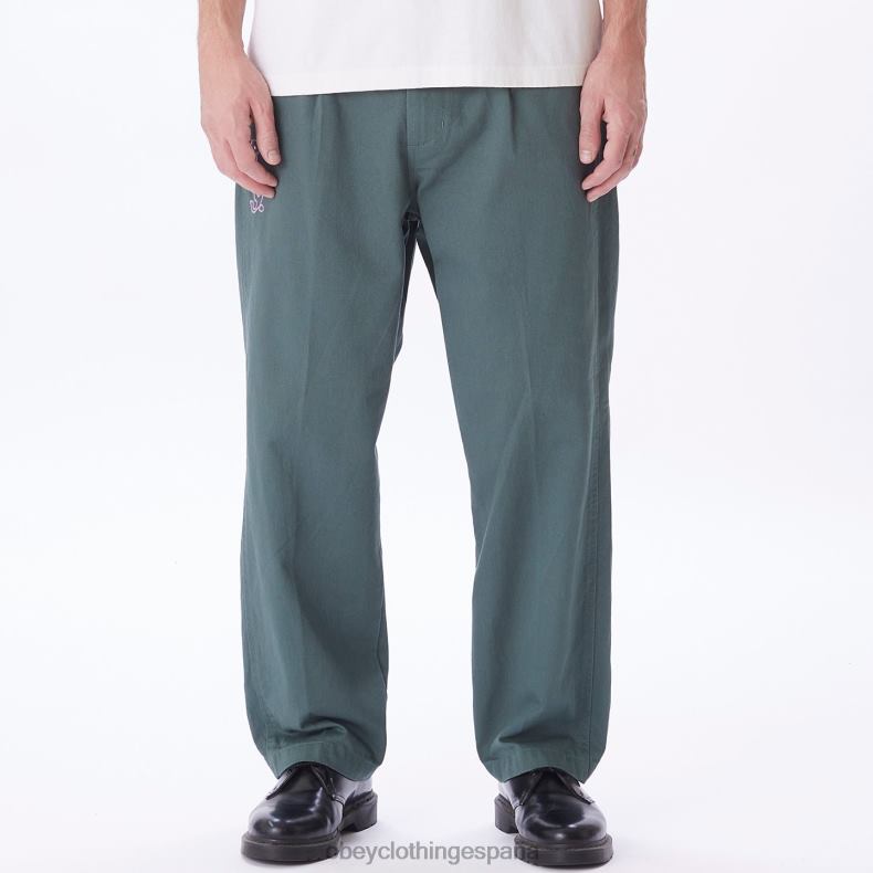 ropa OBEY pantalón con bordado estate pino plateado hombres 0RV2P953