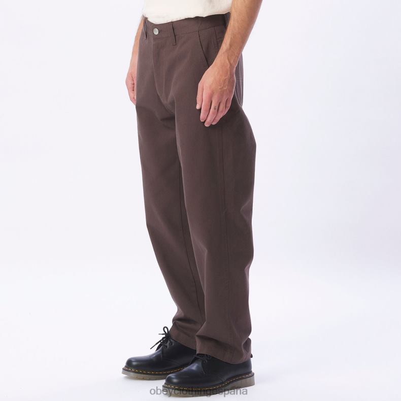ropa OBEY pantalón de carpintero de trabajo duro marron oscuro hombres 0RV2P959