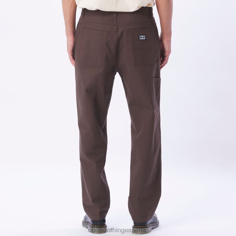 ropa OBEY pantalón de carpintero de trabajo duro marron oscuro hombres 0RV2P959
