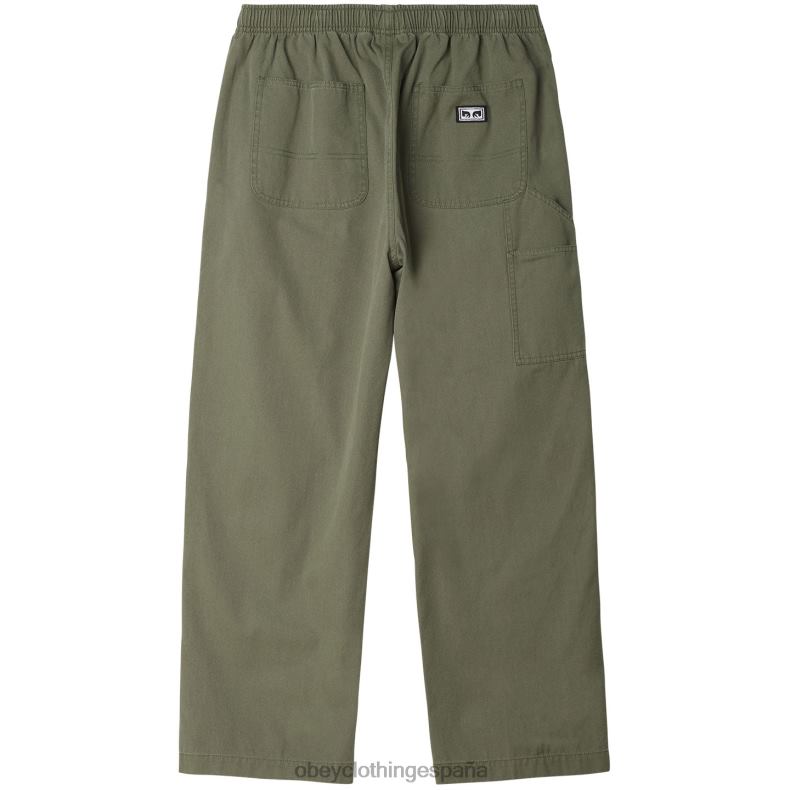 ropa OBEY pantalón de lona grande y fácil aceituna ahumada hombres 0RV2P938