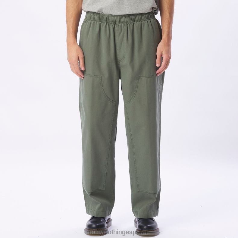 ropa OBEY pantalón de lona grande y fácil aceituna ahumada hombres 0RV2P938