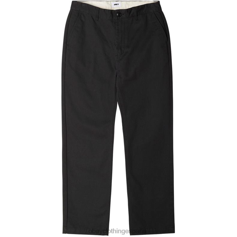 ropa OBEY pantalón hughes de sarga negro hombres 0RV2P962
