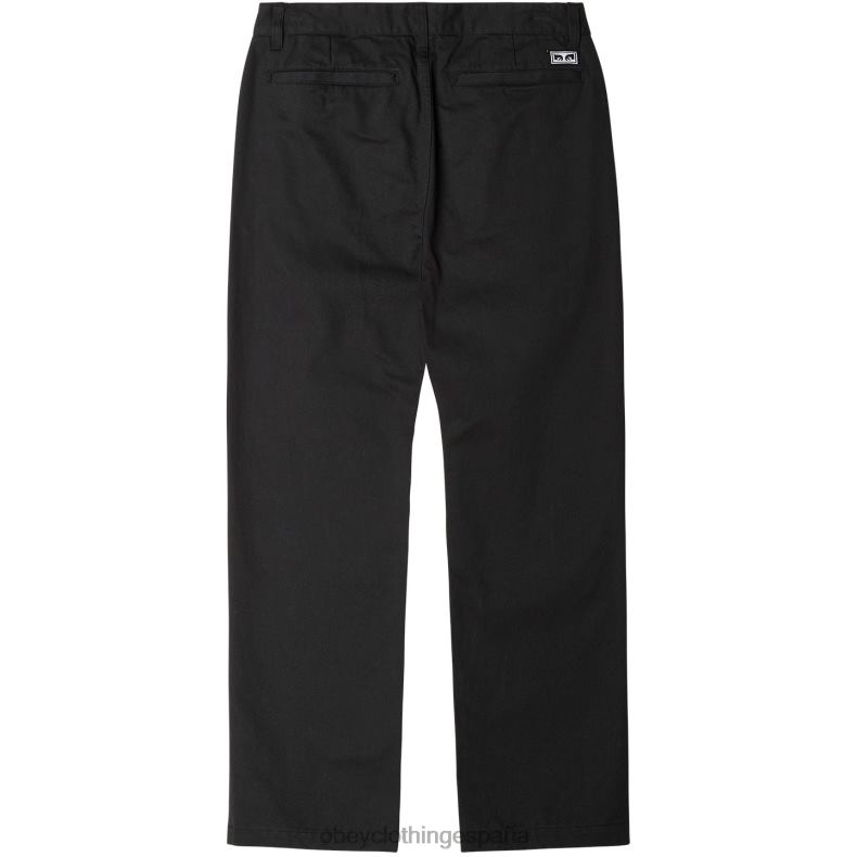 ropa OBEY pantalón hughes de sarga negro hombres 0RV2P962
