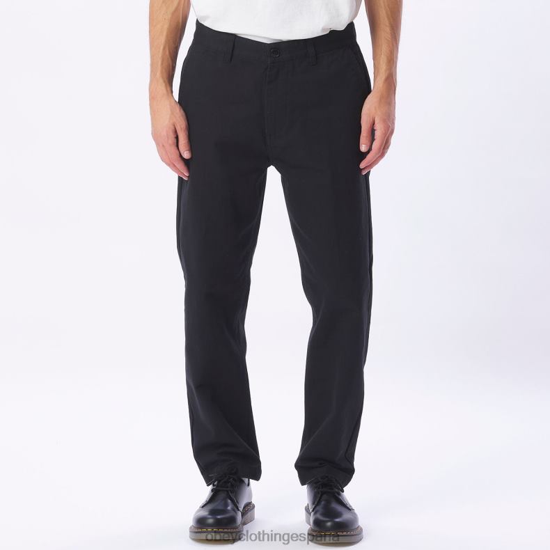 ropa OBEY pantalón hughes de sarga negro hombres 0RV2P962