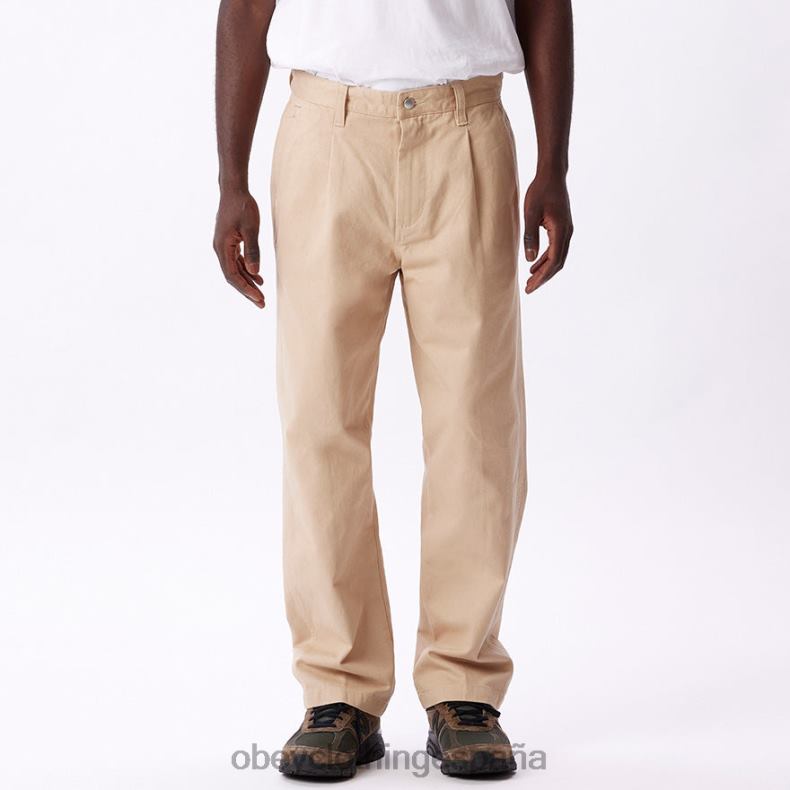 ropa OBEY pantalón inmobiliario crema irlandesa hombres 0RV2P943