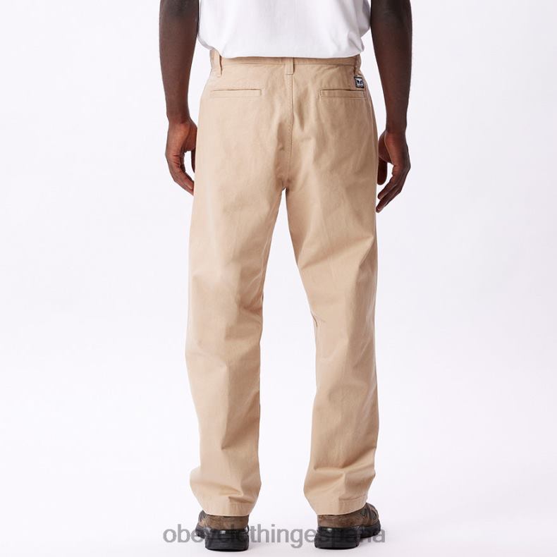 ropa OBEY pantalón inmobiliario crema irlandesa hombres 0RV2P943