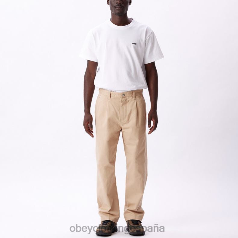 ropa OBEY pantalón inmobiliario crema irlandesa hombres 0RV2P943