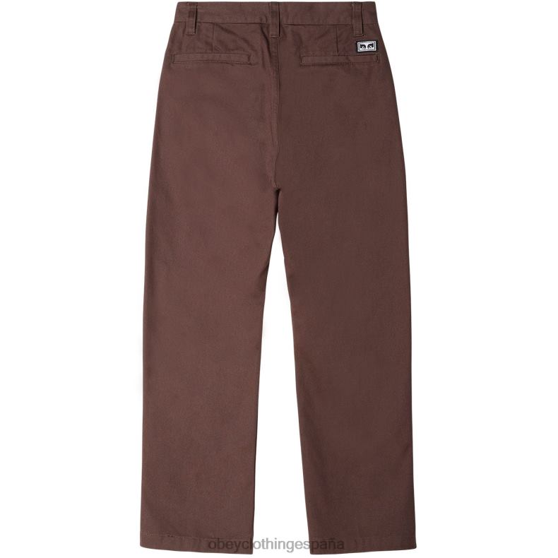 ropa OBEY pantalón inmobiliario marron oscuro hombres 0RV2P944