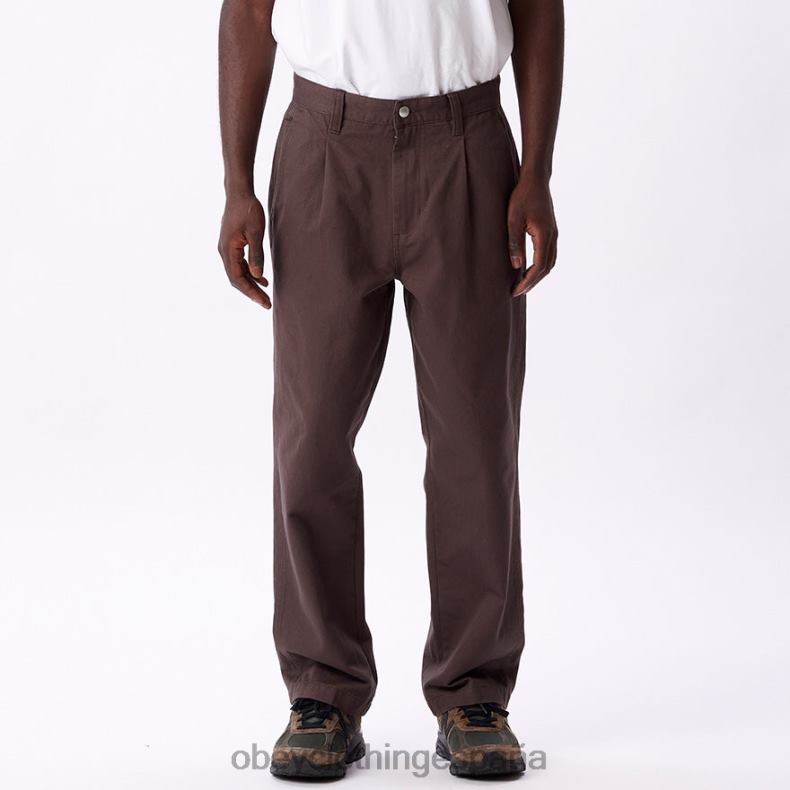 ropa OBEY pantalón inmobiliario marron oscuro hombres 0RV2P944