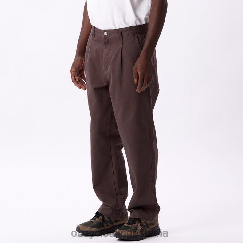 ropa OBEY pantalón inmobiliario marron oscuro hombres 0RV2P944