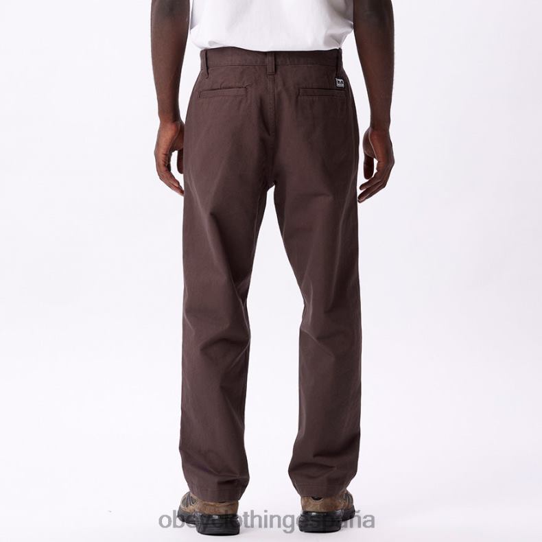 ropa OBEY pantalón inmobiliario marron oscuro hombres 0RV2P944