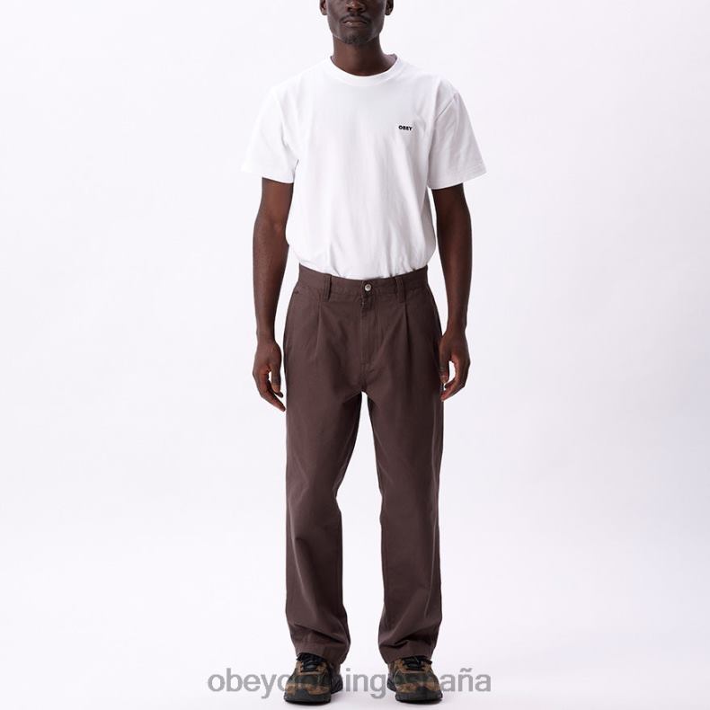 ropa OBEY pantalón inmobiliario marron oscuro hombres 0RV2P944