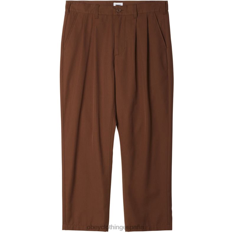 ropa OBEY pantalón plisado fubar sepia hombres 0RV2P956