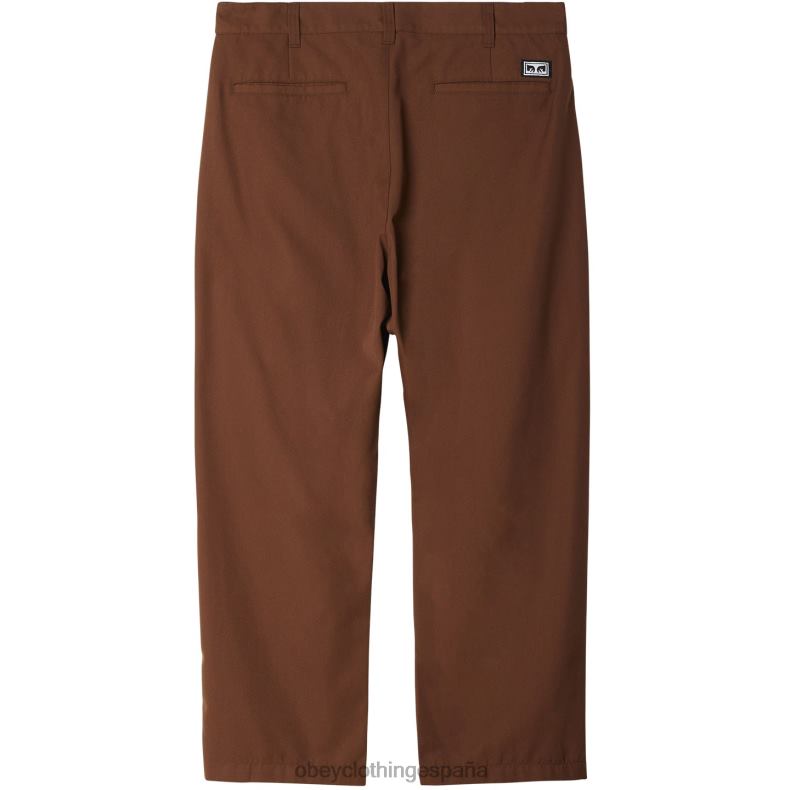 ropa OBEY pantalón plisado fubar sepia hombres 0RV2P956