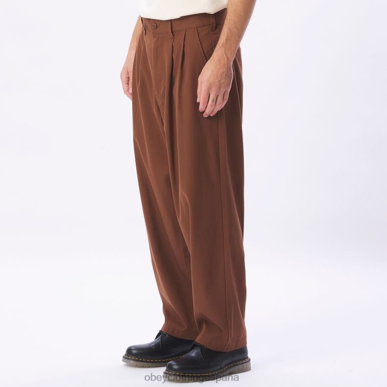 ropa OBEY pantalón plisado fubar sepia hombres 0RV2P956