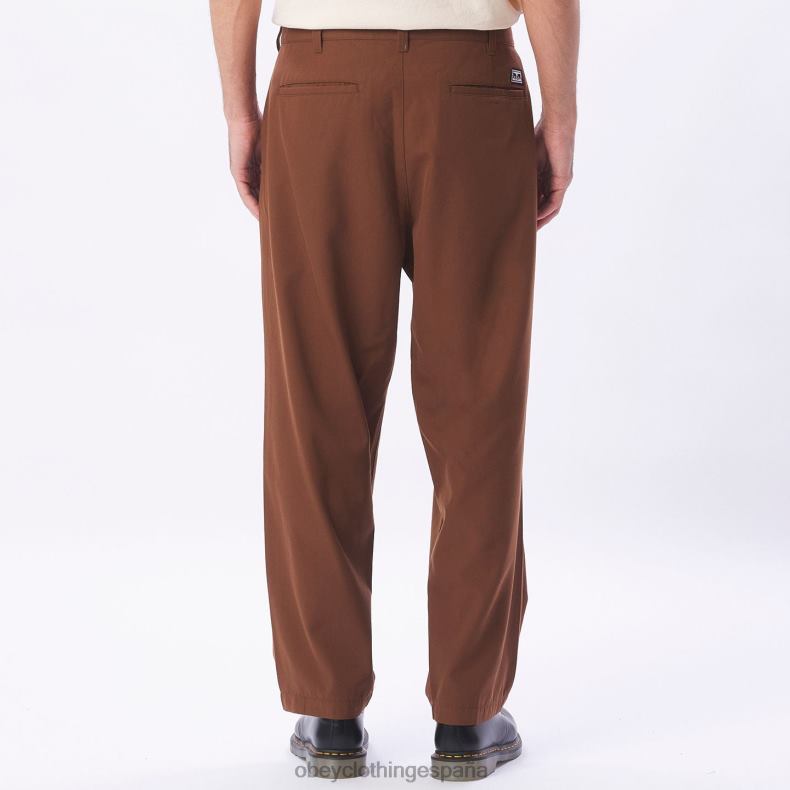 ropa OBEY pantalón plisado fubar sepia hombres 0RV2P956
