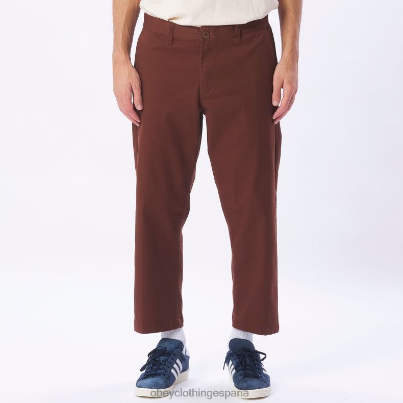 ropa OBEY pantalón rezagado inundado marrón sepia hombres 0RV2P972