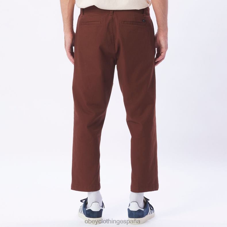ropa OBEY pantalón rezagado inundado marrón sepia hombres 0RV2P972