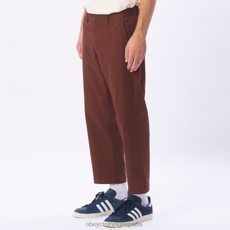 ropa OBEY pantalón rezagado inundado marrón sepia hombres 0RV2P972