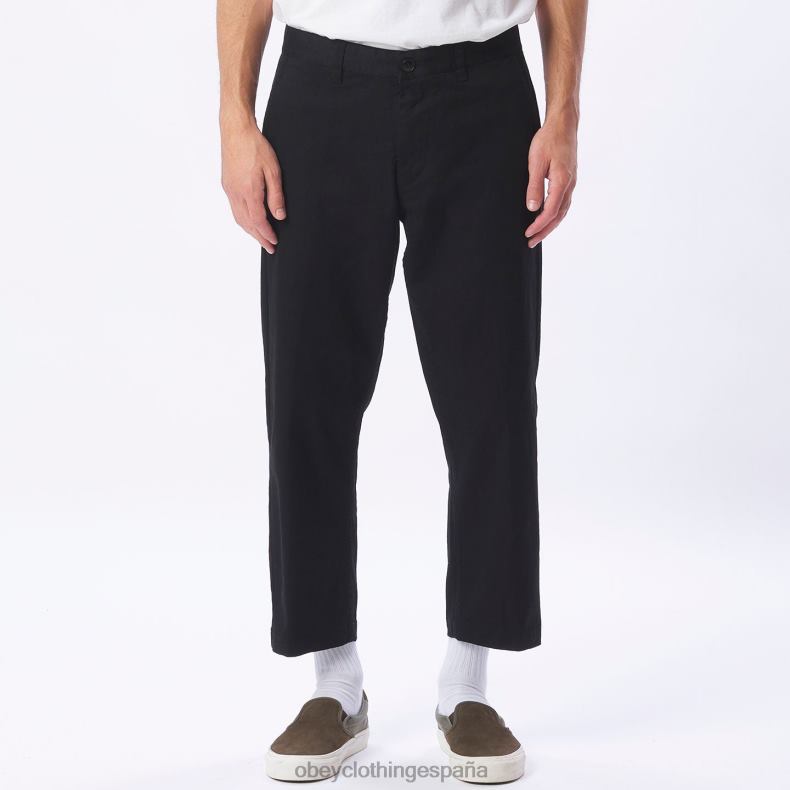 ropa OBEY pantalón rezagado inundado negro hombres 0RV2P970