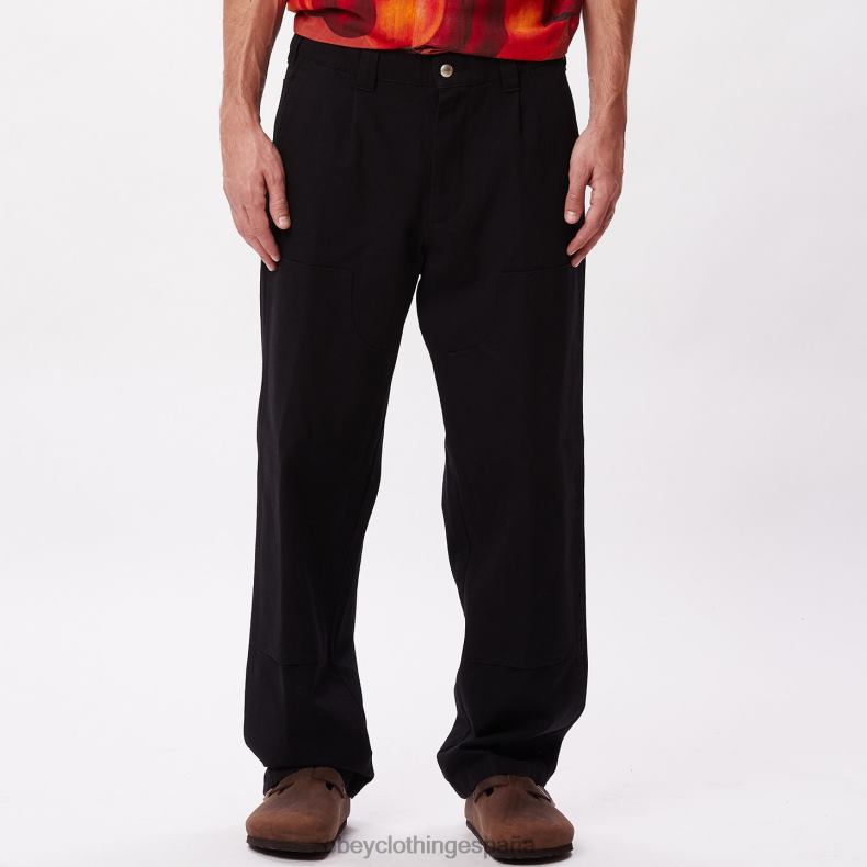 ropa OBEY pantalón tornero negro hombres 0RV2P948