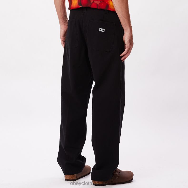ropa OBEY pantalón tornero negro hombres 0RV2P948