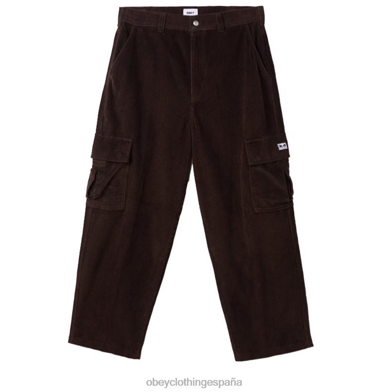 ropa OBEY pantalones cargo bigwig baggy de pana java marrón hombres 0RV2P914
