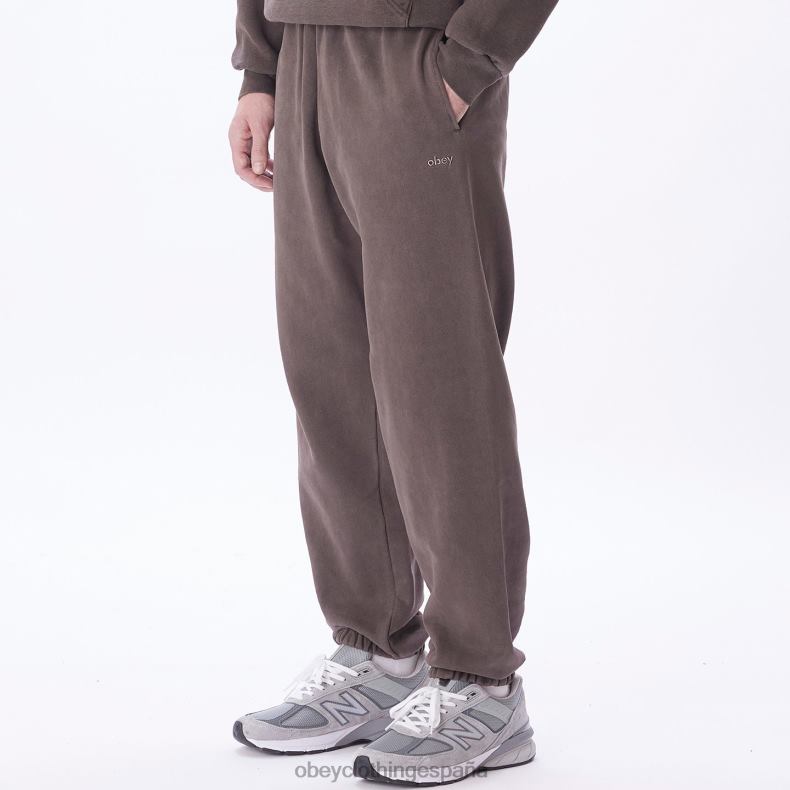 ropa OBEY pantalones deportivos con pigmentos en minúsculas pigmento marrón java hombres 0RV2P931