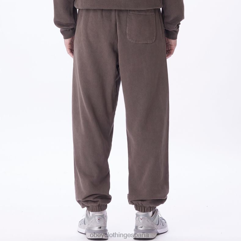 ropa OBEY pantalones deportivos con pigmentos en minúsculas pigmento marrón java hombres 0RV2P931