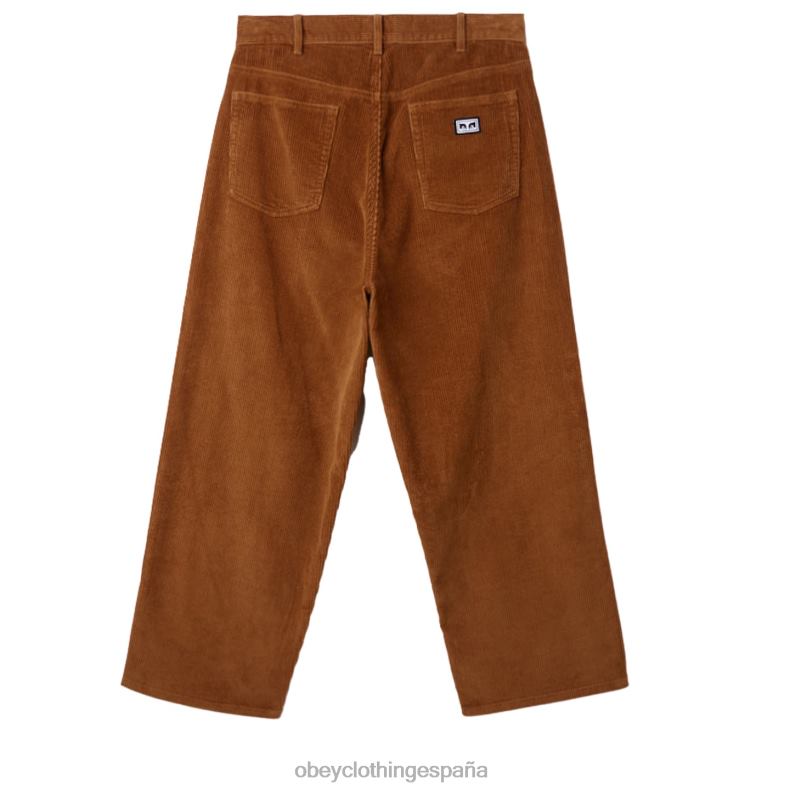ropa OBEY pantalones holgados de pana bigwig madera de catechu hombres 0RV2P935