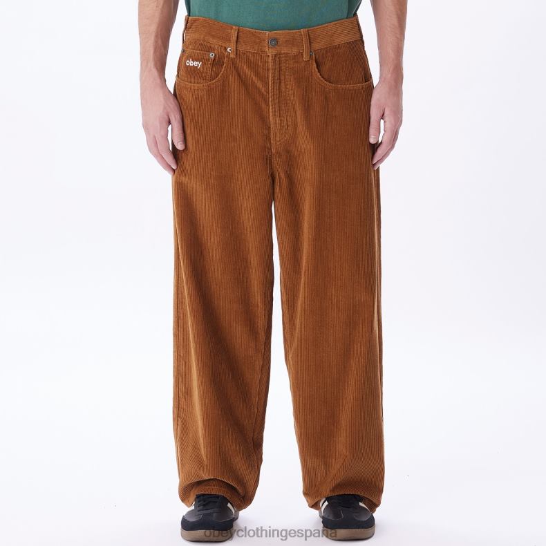 ropa OBEY pantalones holgados de pana bigwig madera de catechu hombres 0RV2P935