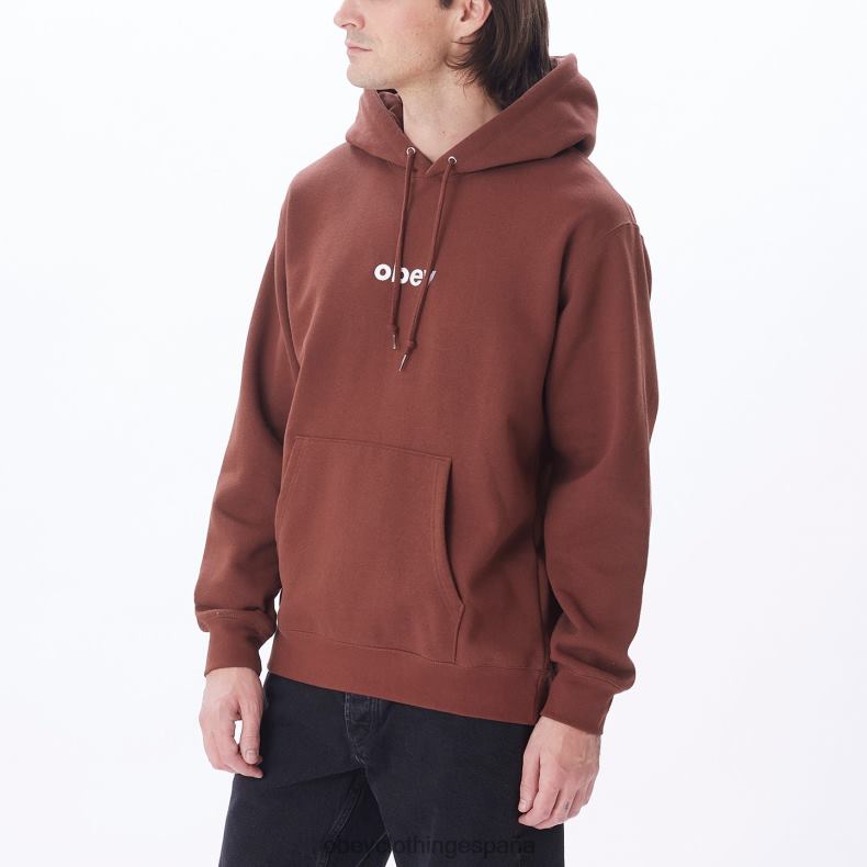 ropa OBEY capucha con capucha en minúsculas sepia hombres 0RV2P1014