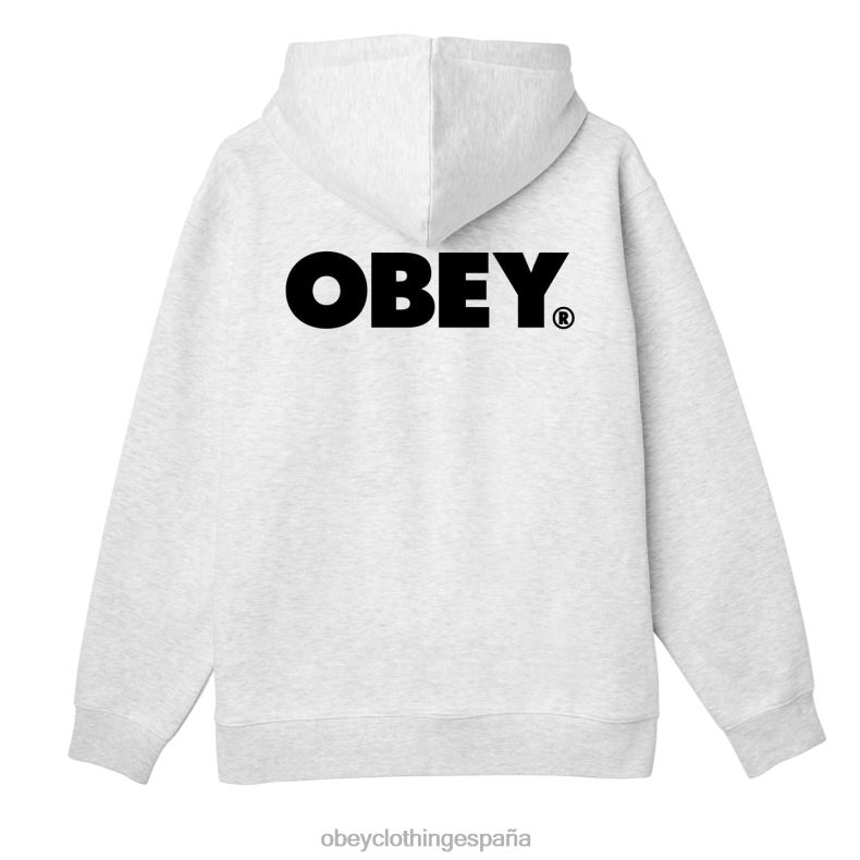 ropa OBEY capucha con cremallera premium audaz cuero gris hombres 0RV2P987
