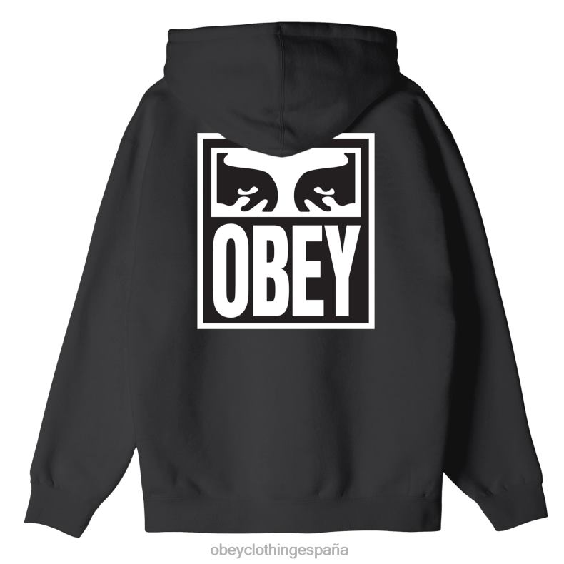 ropa OBEY capucha con cremallera premium con icono de ojos negro hombres 0RV2P988