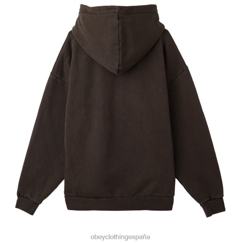 ropa OBEY capucha tipo jersey con pigmentos en minúsculas pigmento marrón java hombres 0RV2P980