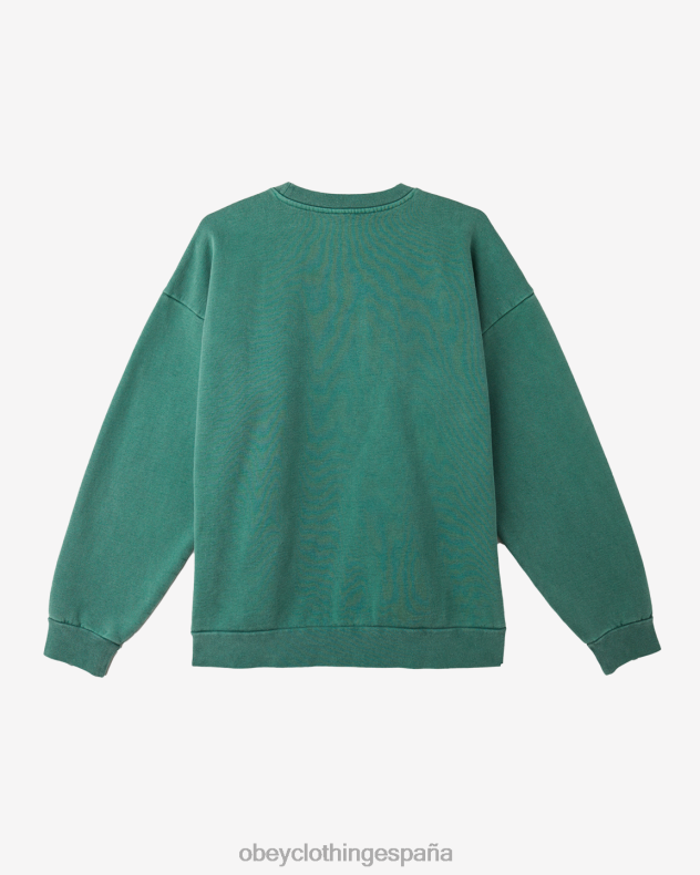 ropa OBEY cuello redondo con pigmentos en minúsculas pigmento verde aventurina hombres 0RV2P983