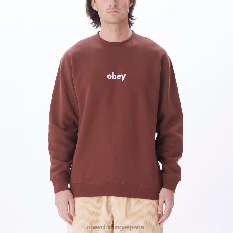 ropa OBEY cuello redondo en minúsculas sepia hombres 0RV2P1055