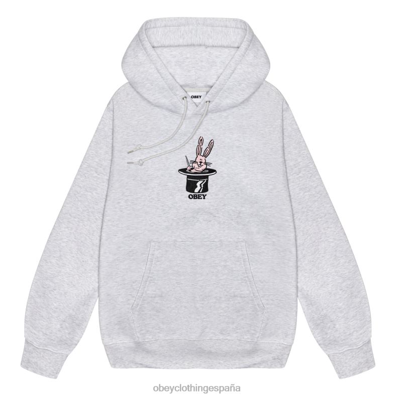 ropa OBEY desaparecer sudadera con capucha cuero gris hombres 0RV2P1012